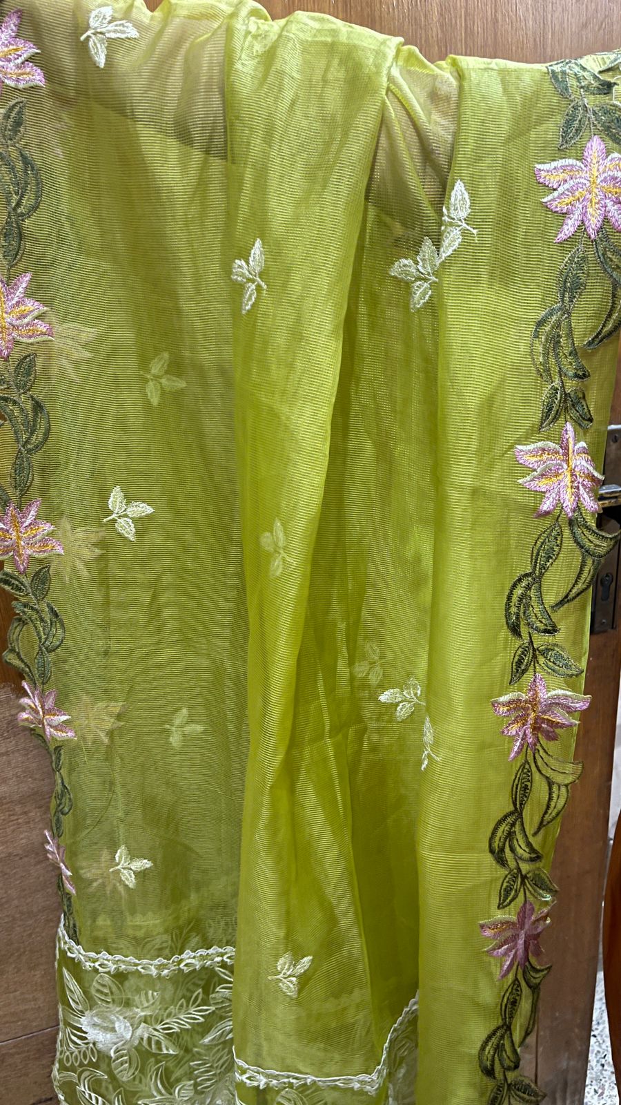 Riwaaje Luxury Pistachio Green Embroidered 3 Piece Suit